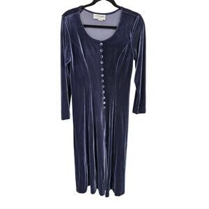 J. Stevens by Carol Escritor Women's Long Sleeve Round Neck Velvet Dress Size 6